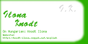 ilona knodt business card